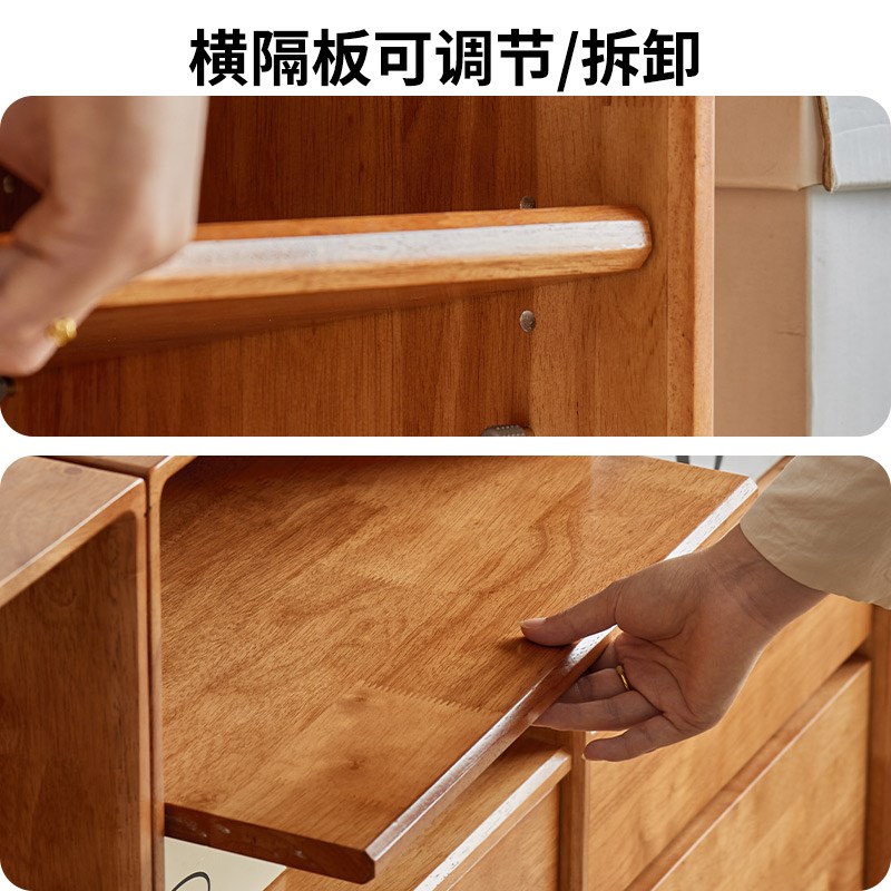 家用矮柜实木落地学生书架柜靠墙餐边柜自由组合电视柜收纳储物柜