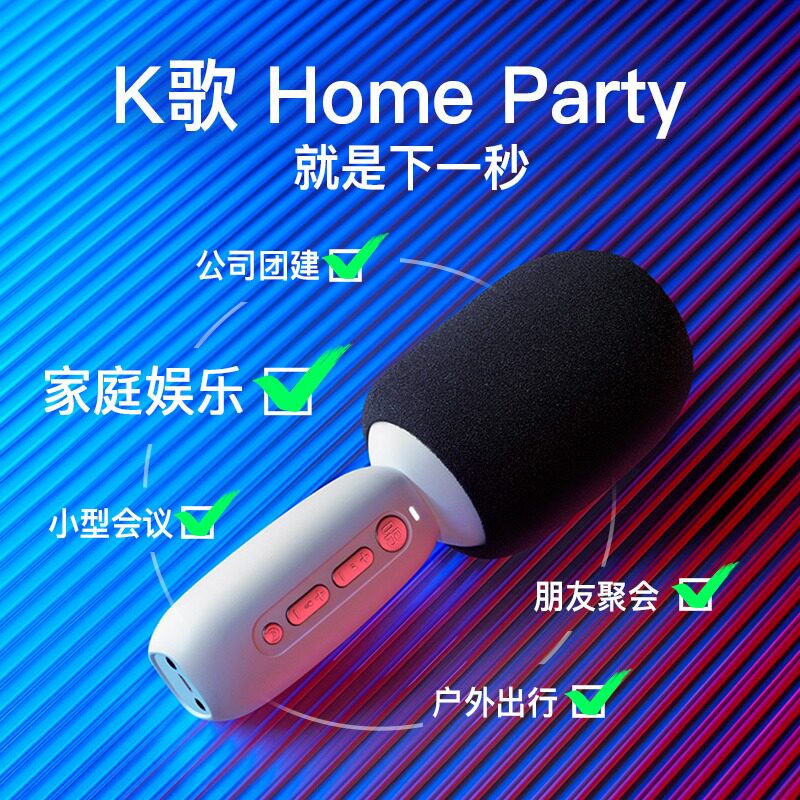 唱吧麦克风小唱K歌宝C10话筒音响一体麦克风无线蓝牙家用儿童