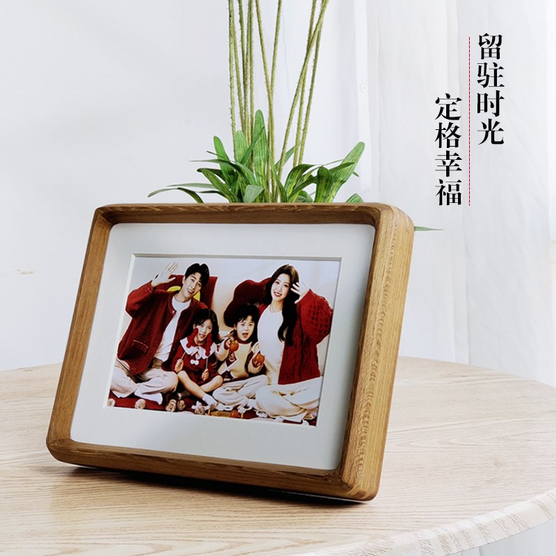 洗照片做成全家福相框挂墙照片摆台打印加冲印婚纱照实木框架定制