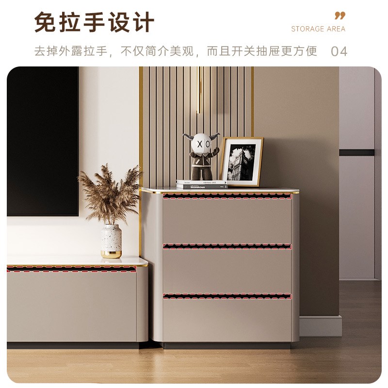 实木现代简约茶几电视柜组合套装家用客厅极简轻奢2026新款落地柜