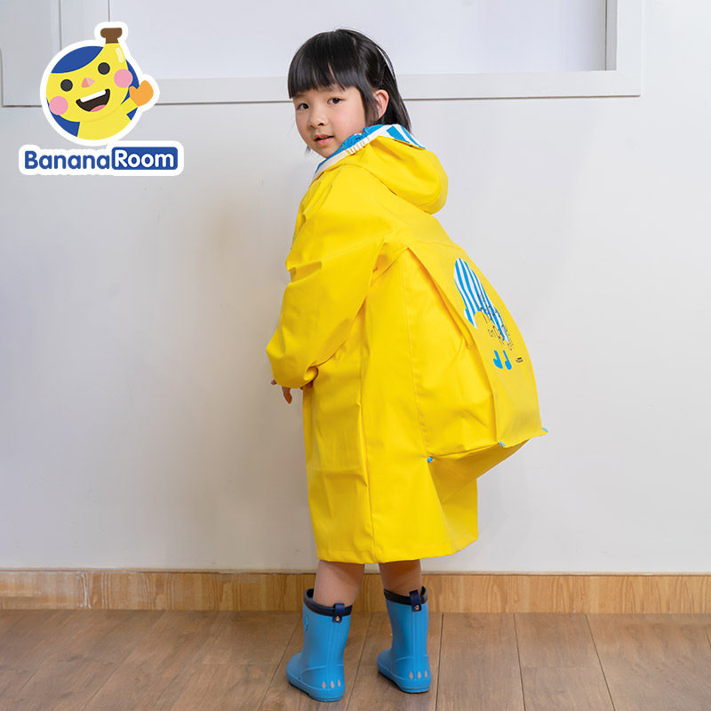 儿童雨衣男女童雨披幼儿园宝宝小孩小学生上学入园防雨带大书包位