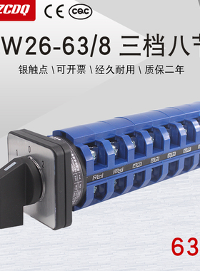 万能转换开关LW26-63/8三档八节两组八线双电源切换回路组合63A
