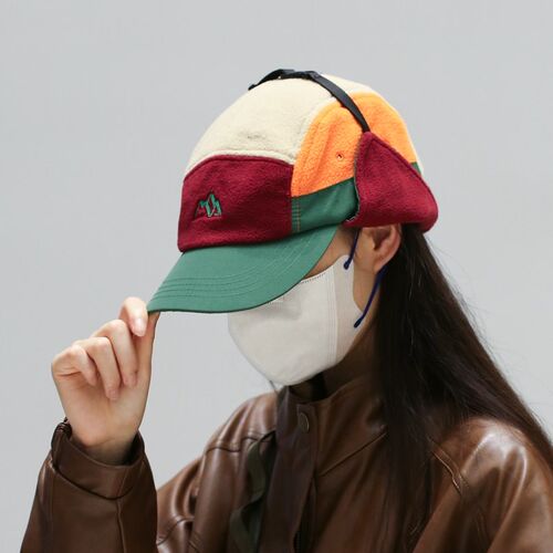 洋气撞色毛绒护耳鸭舌帽女显脸小秋冬保暖帽子男骑行登山户外防寒