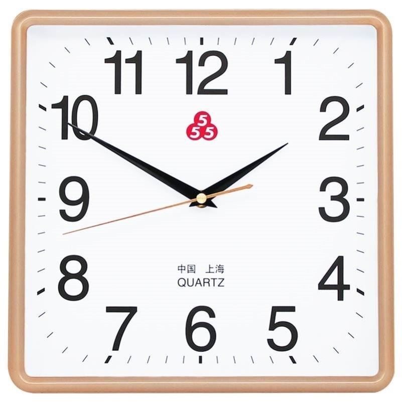 降价!上海三五牌石英钟555钟表挂钟客厅现代简约大气方形静音家
