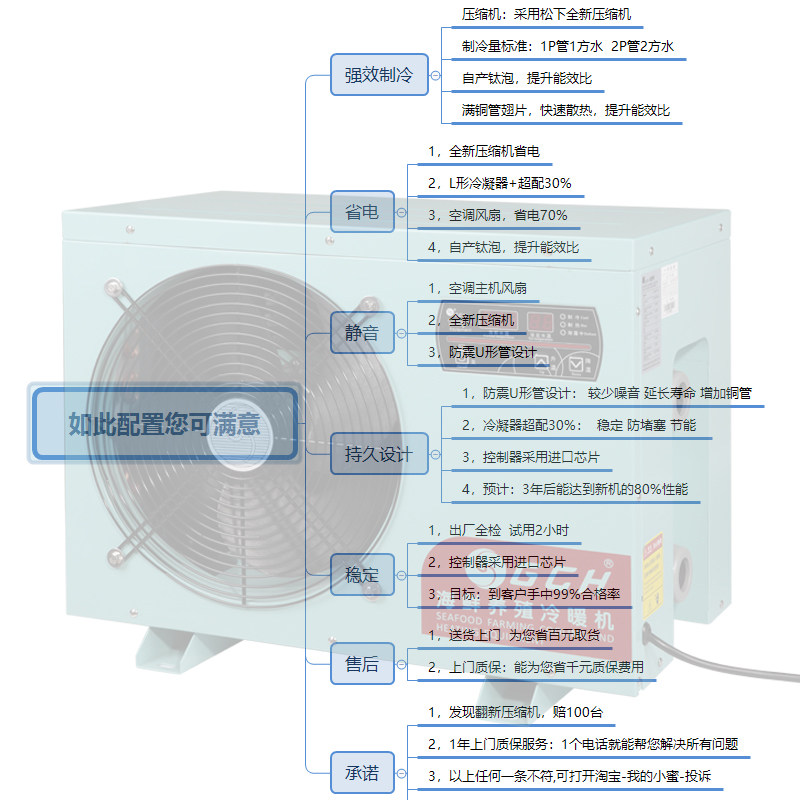 深圳金创兴自动恒温鱼缸制冷机海鲜机海淡水冷暖一体机鱼池冷水机