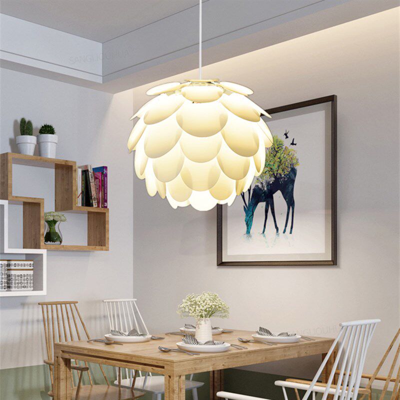 现代简约吊灯北欧创意松果灯罩餐厅卧室吊灯吧台灯饰灯具