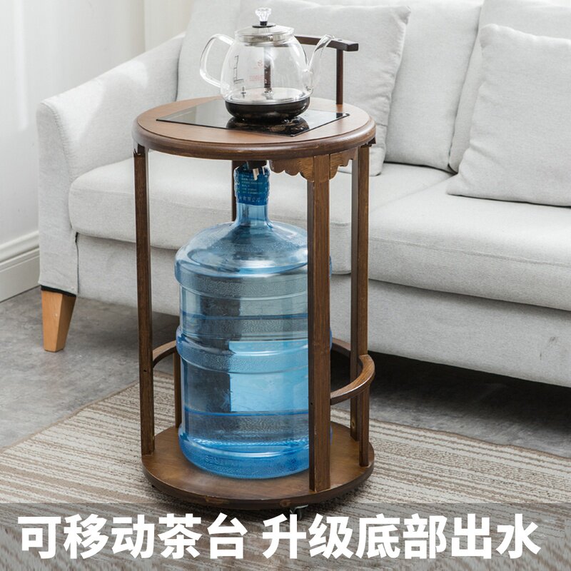 可移动简约茶水架楠竹烧水桌茶台茶壶一体烧水架家用茶桌旁置物架