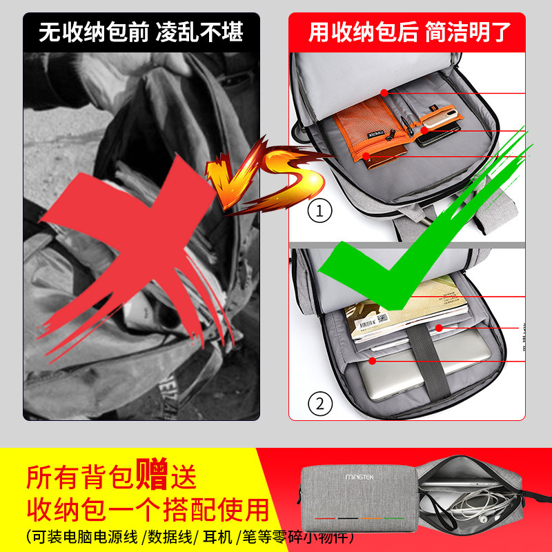 背包男双肩包商务女简约休闲时尚潮流百搭定制学生书包旅行电脑包