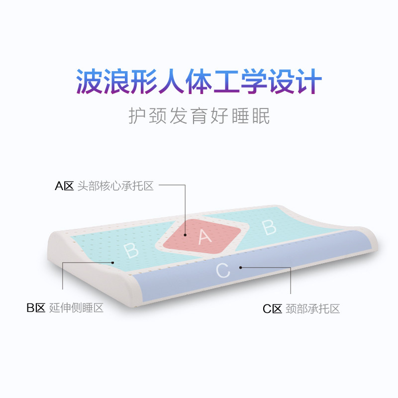 乳胶儿童枕头幼儿园小学生宝宝专用护颈家用低薄矮款枕芯颈椎吸汗
