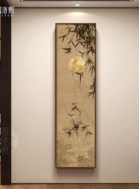 桃枝双燕新中式玄关装饰画喜上眉梢宋代美学入户正对墙挂画花鸟图