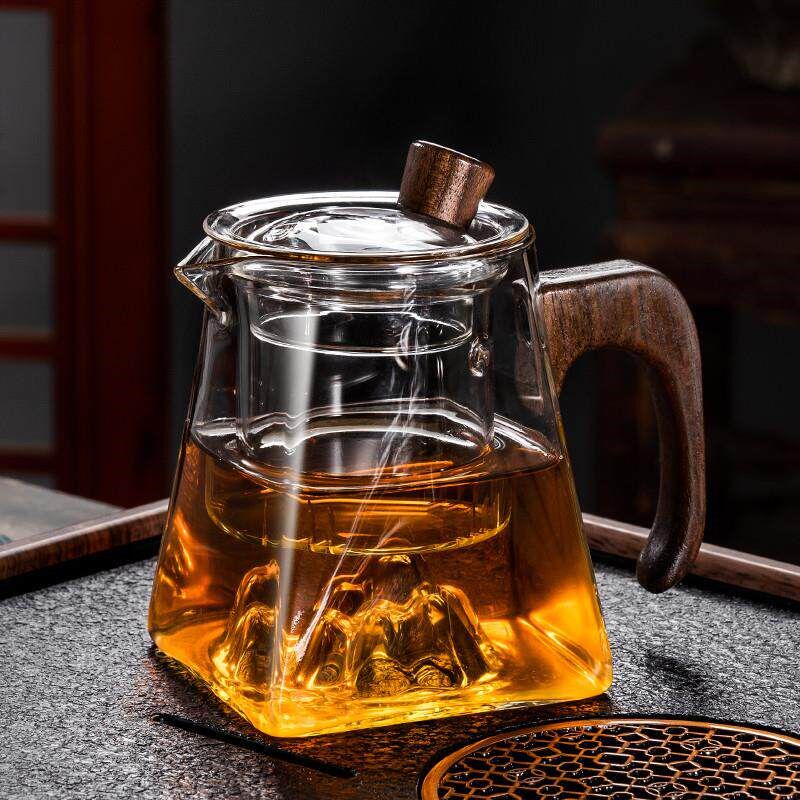 高档观山玻璃茶具套装办公室茶盘家用耐热泡茶壶公道杯功夫茶杯