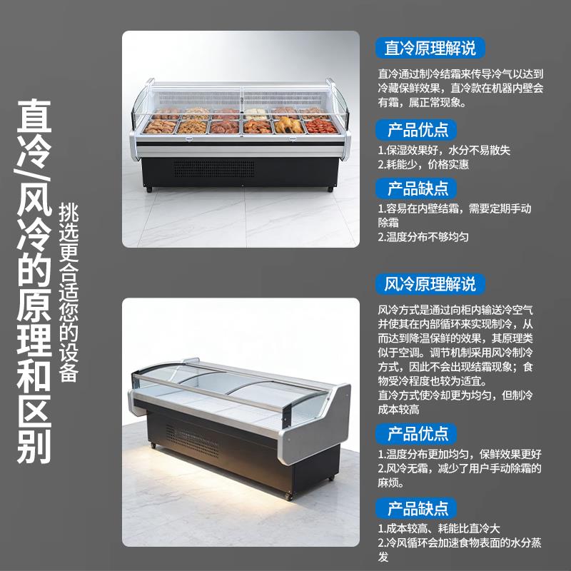 风冷鲜肉展示柜商用冷藏熟食柜超市牛羊猪肉柜水果保鲜柜生鲜冰柜