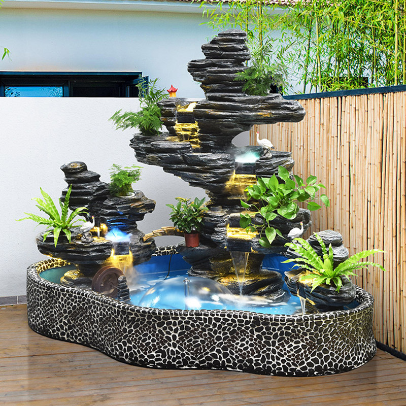 大型户外假山流水喷泉摆件院子水池造景鱼池家庭室外花园景观水泵