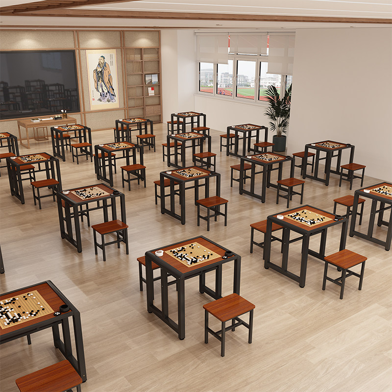 中国围棋象棋辅导班桌子培训桌国际象棋五子棋学生下棋多用棋盘桌