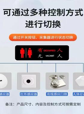 洗手间厕所led有无人显示屏智能感应指示牌智能联动有无人指示