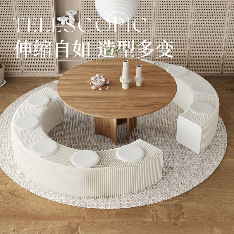 折叠长凳床尾凳商场活动展会办公室网红长椅懒人沙发可收纳伸缩凳