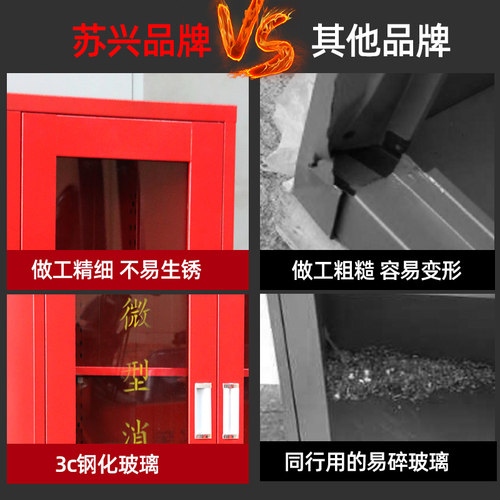 微型消防站消防器材全套展示柜灭火箱户外工具柜消防建筑工地柜