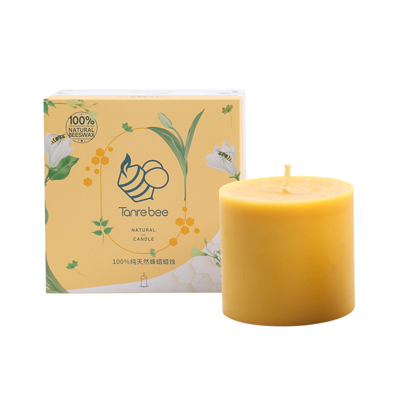 天然蜂Tanre Bee 命运之光圆柱蜡烛 天然纯蜂蜡 无烟蜜蜡香薰瑜伽