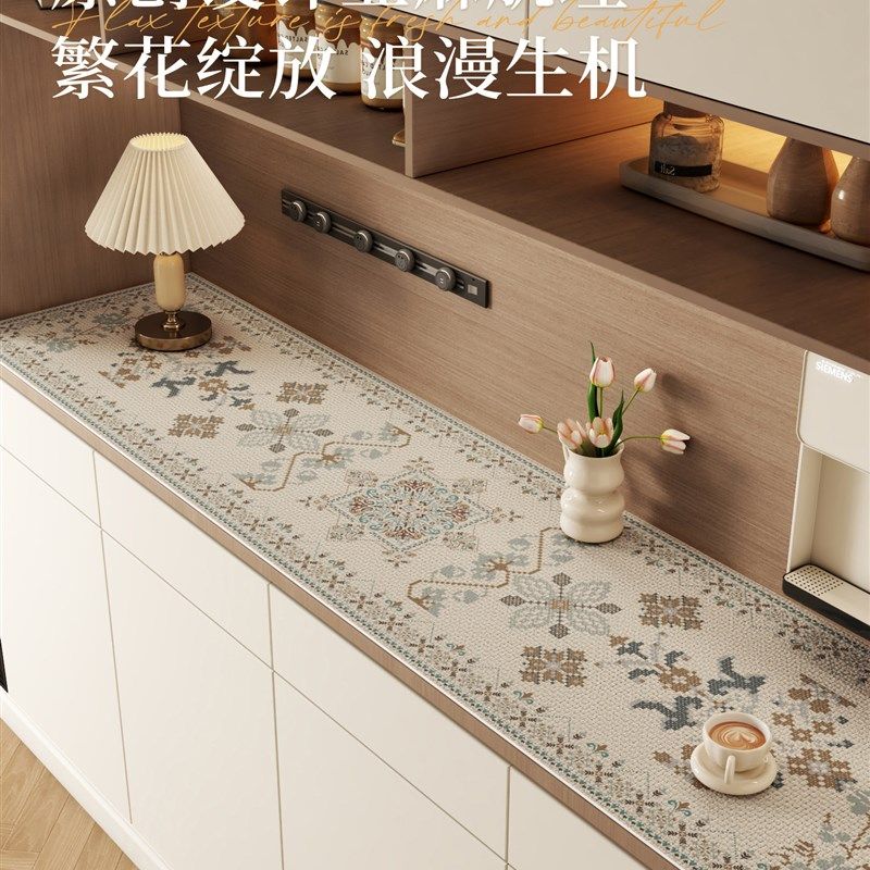 餐边柜桌垫桌布鞋柜电视柜台面保护垫子盖布餐桌亚麻防脏皮革