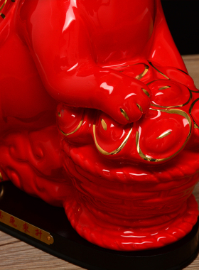红色兔子摆件12生肖招财瓷兔风水客厅动物创意家居装饰品工艺摆设