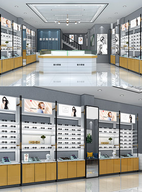 新款眼镜店柜台展示柜中岛柜子太阳眼镜太阳眼镜展示柜玻璃柜台全