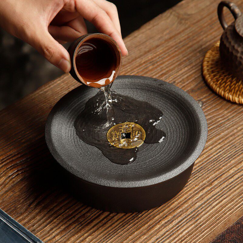 陶瓷壶承干泡台粗陶茶具托盘呈茶承壶垫大号储水养紫砂壶底座配件