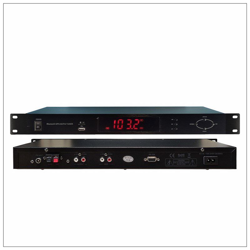 F508R全新立体声调频收音头机架式工程机 FM数字调谐器 带蓝牙USB