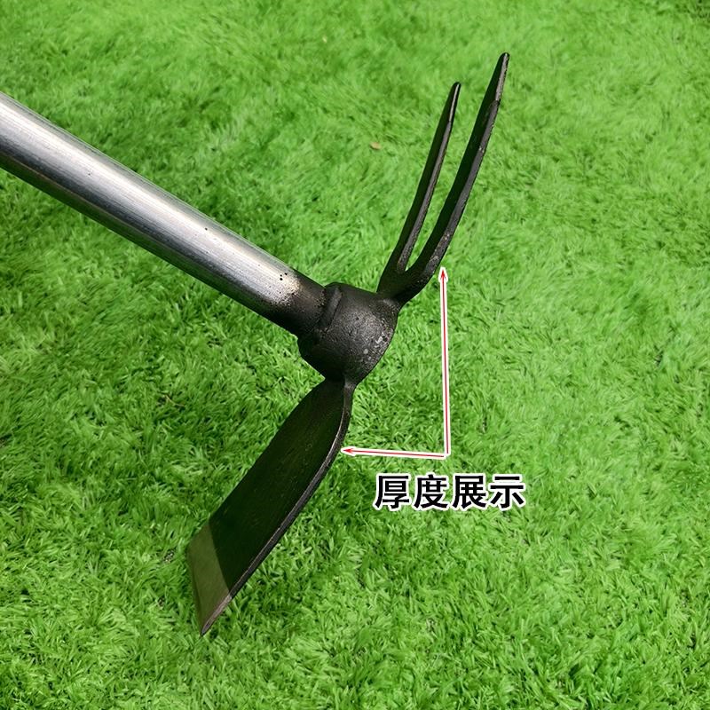 锄头家用种菜专用工具双头镐子锰钢一体成型农用多功能松土小耙子图片