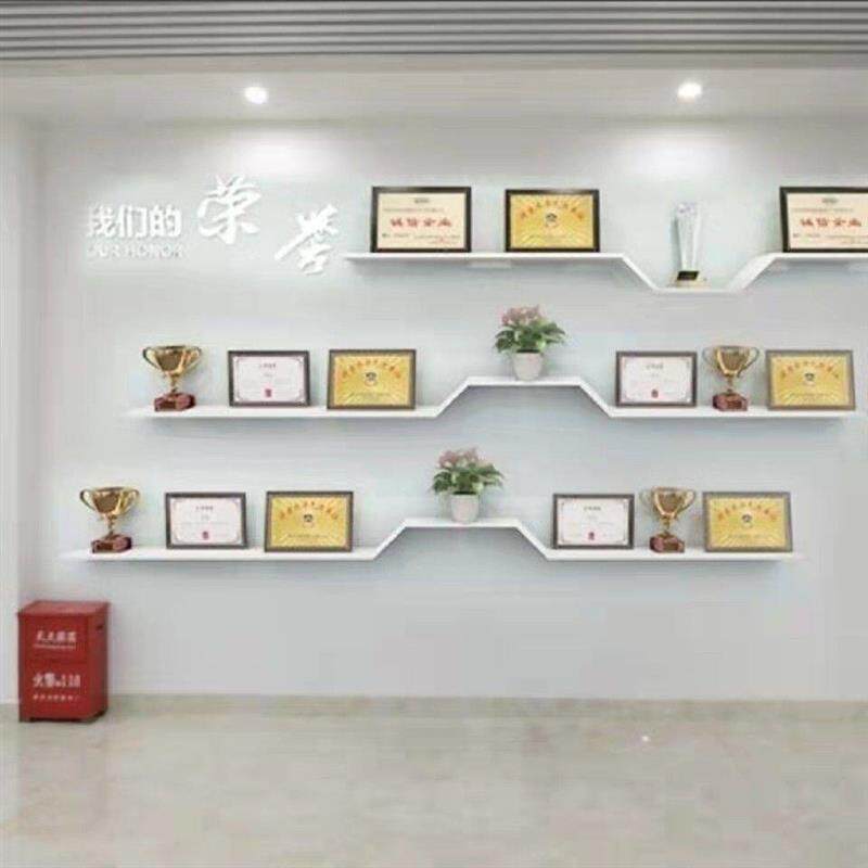 荣誉墙置物架一字板隔板壁挂式放奖牌奖杯货架展示架荣誉墙展示架