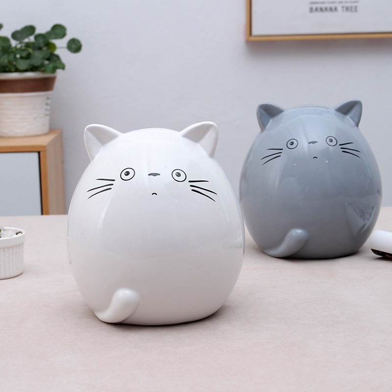 陶瓷龙猫存钱罐创意独特卡通女储钱罐可爱儿童储蓄罐只进不出可取