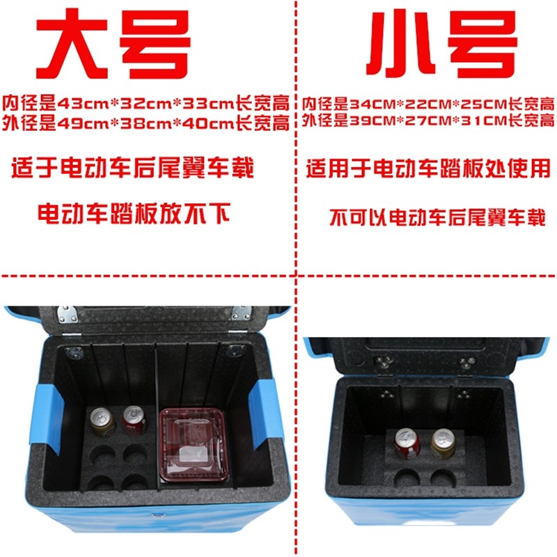 定制LOOG18升43升大小号EPP泡沫箱外卖箱保温箱骑手装备商用摆摊