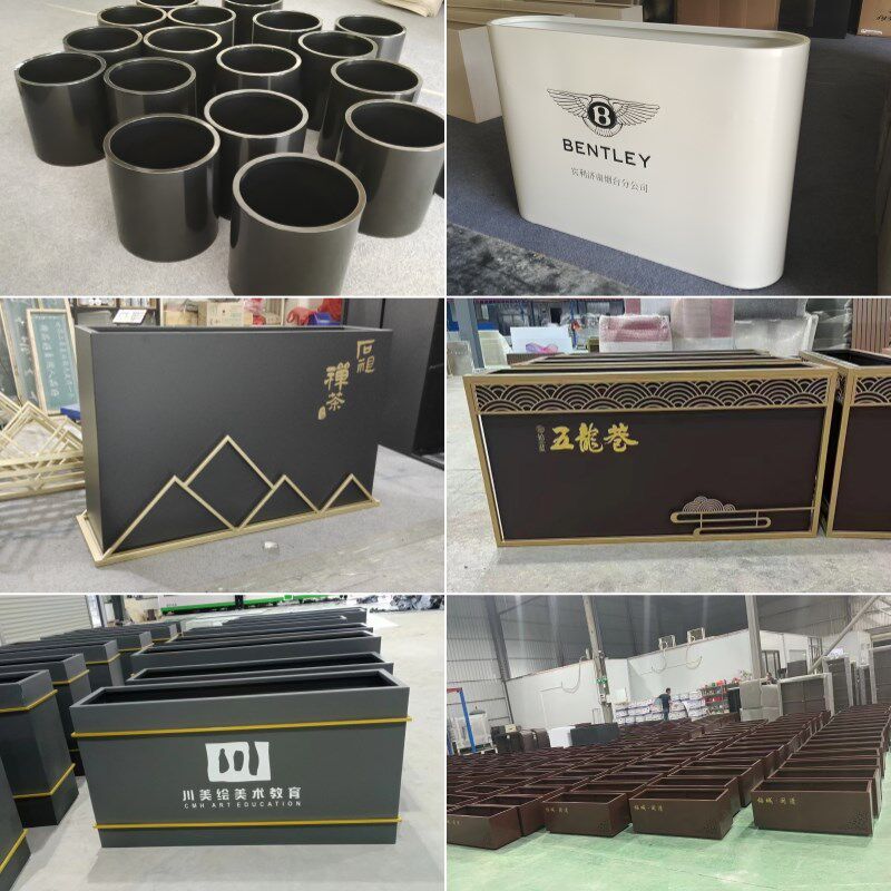 户外铁艺花箱组合外摆街道不锈钢花槽长方形花盘市政园林广场花坛
