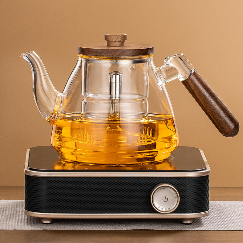 玻璃煮茶壶蒸煮一体两用喷淋式煮茶器电陶炉烧水泡茶白茶蒸汽茶壶