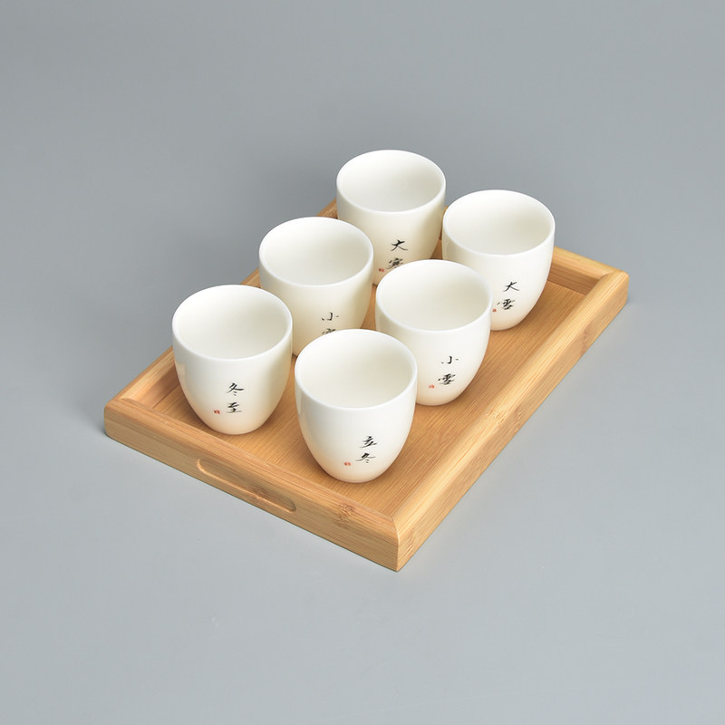 德化白瓷功夫茶杯套装个人专用主人杯二十四节气陶瓷茶碗品茗单杯
