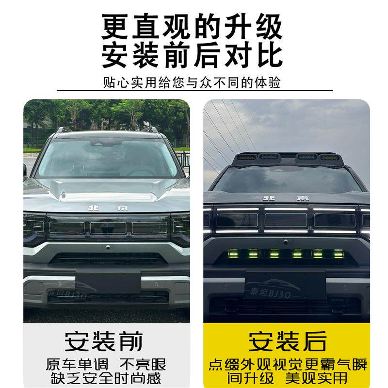 24-26款北京BJ30改中网小黄灯LED装饰灯前脸七彩灯专用汽车配件