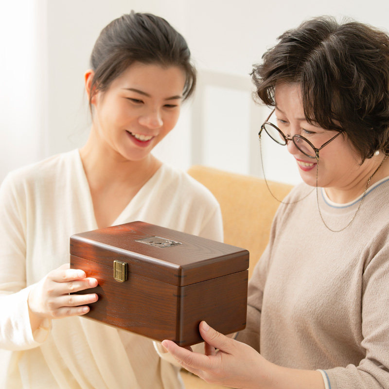 针线盒套装大针线包家用手缝十字绣缝纫线收纳盒实木针线盒陪嫁