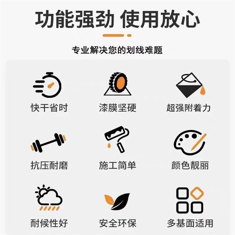 工厂车间纳米硅地坪漆超耐磨停车位马路标线漆黄色道路地面专用漆