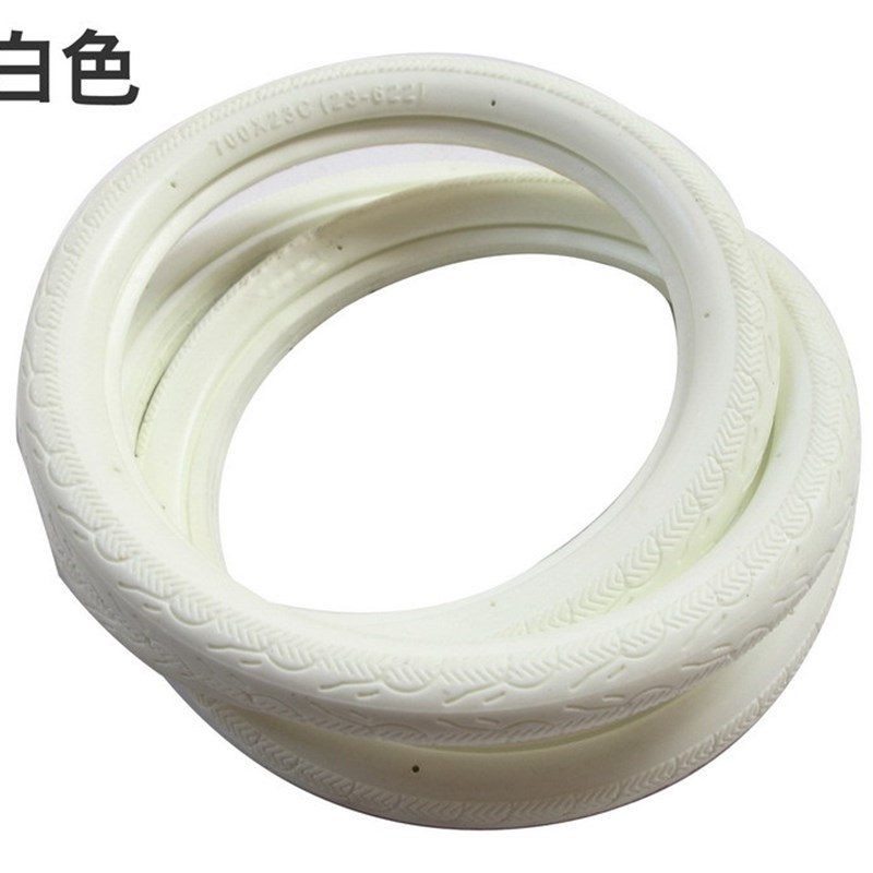 700x23C单车自行车实心外轮胎免充气死飞轮胎彩色防刺公路车外胎