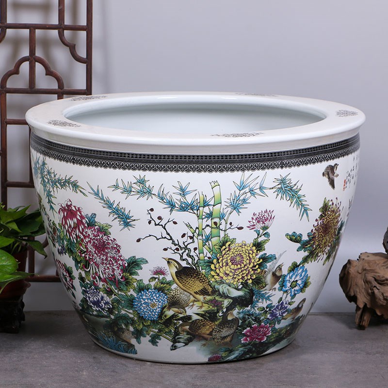 睡莲花盆陶瓷青花瓷碗莲荷花家用大号清仓铁树盆庭院特大水缸养鱼