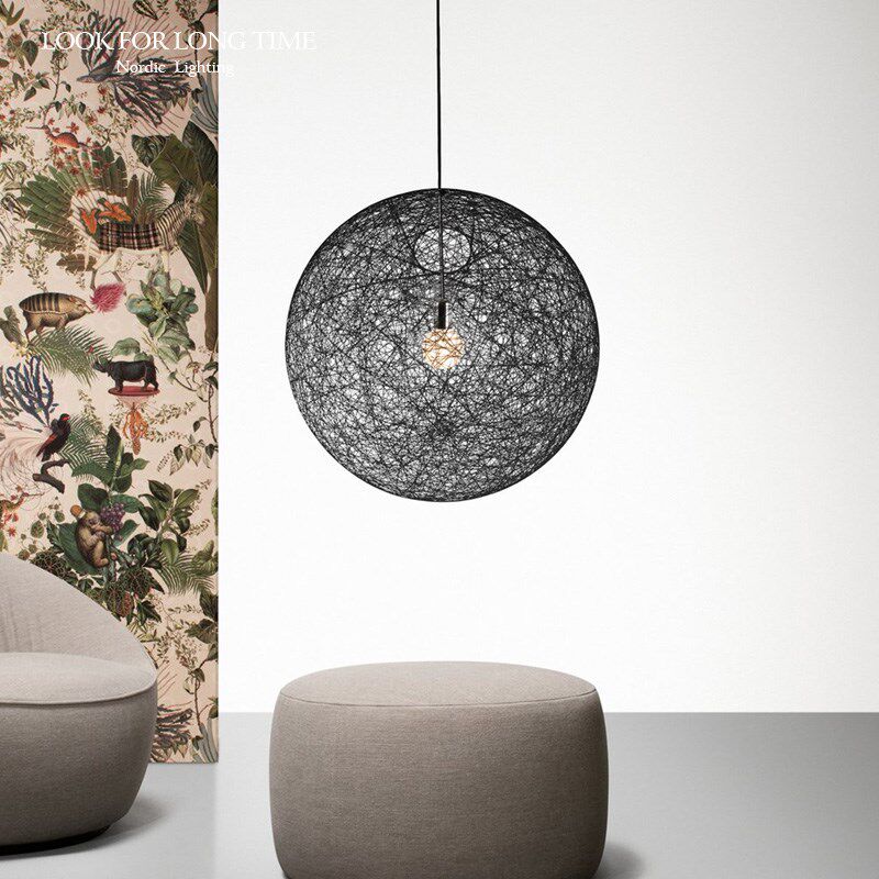 荷兰Moooi北欧设计师客厅餐桌民宿麻球藤艺月球圆形氛围感吊灯