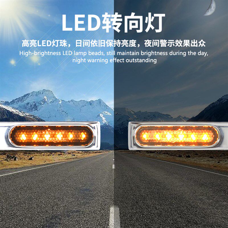 复古摩托车黄光LED转向灯前减震器信号灯转弯灯41MM改装通用包邮