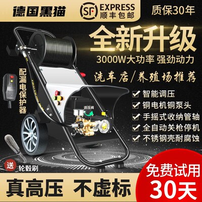 黑猫商用洗车机220v洗车店养殖场大功率超高压清洗机洗地专用水泵
