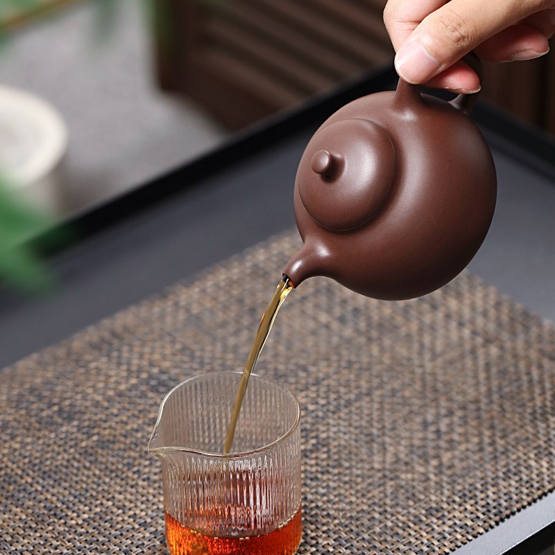 宜兴紫砂壶 原矿老紫泥乳鼎壶 吴俊梅手工制作 茶壶泡茶家用茶具