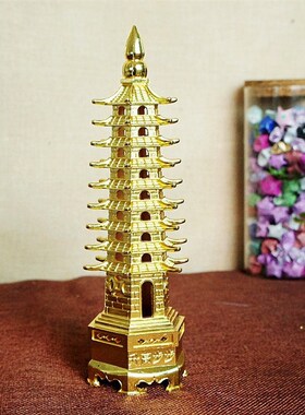 文昌塔9层13层黄铜工艺品摆件模型送礼物赠品书房装饰