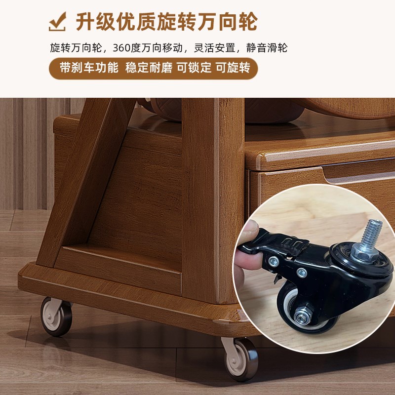 全身镜穿衣镜实木家用落地镜旋转挂衣架带镜子一体衣帽架试衣镜柜