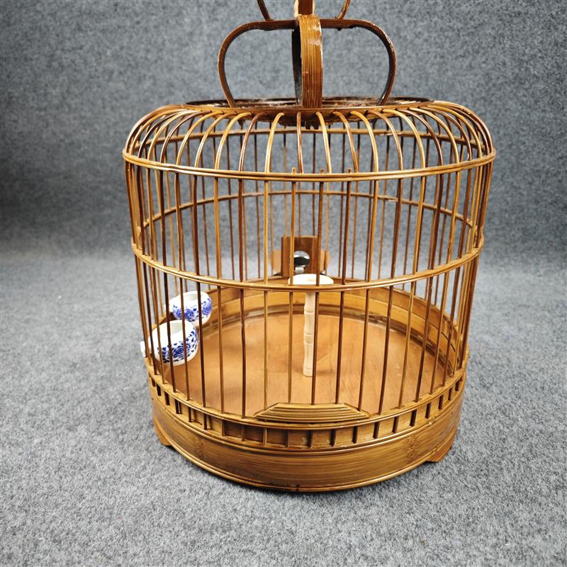 紫竹成品百灵鸟笼矮桩云雀笼小沙百灵手笼遛鸟笼竹制鸟笼装饰鸟笼