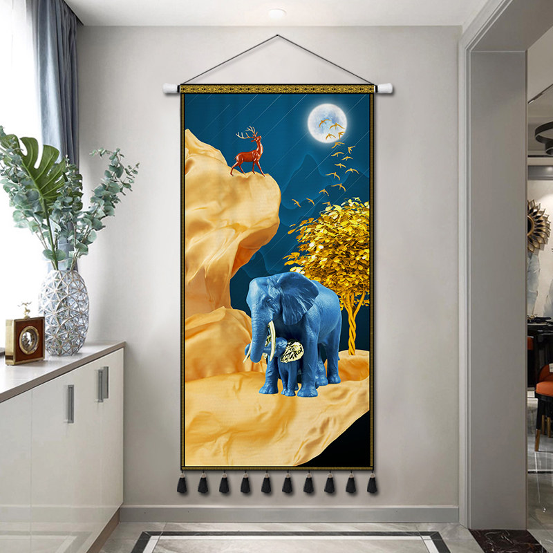 玄关墙上挂布遮挡装饰画布挂画北欧布艺挂毯房间背景布布画壁挂毯图片