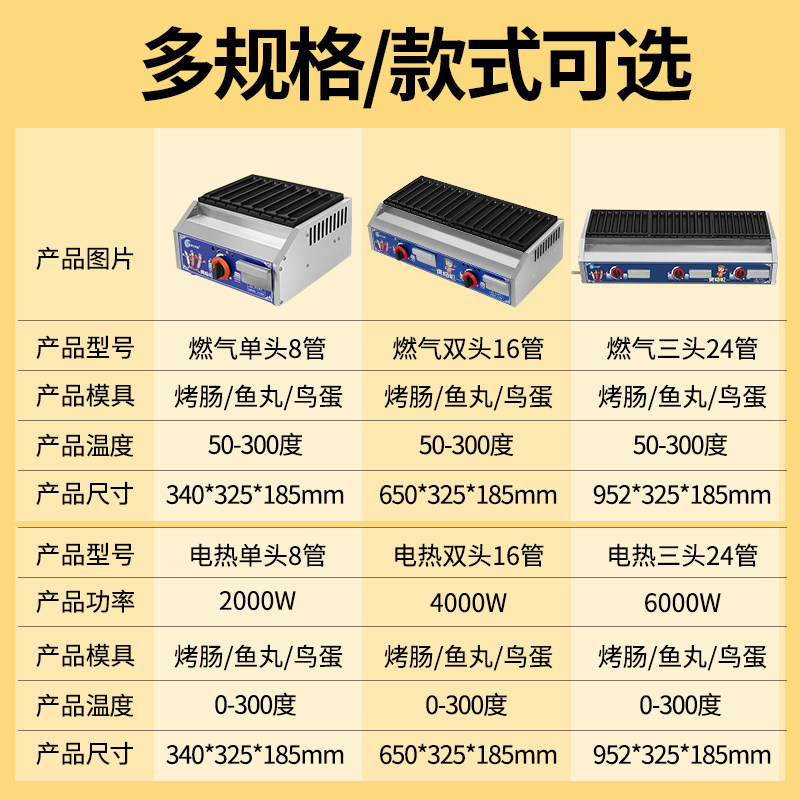 烤肠机商用淀粉肠烤机夜市摆摊工具燃气网红脆皮铁板烤肠一体机器