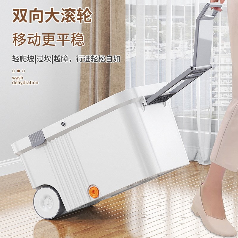 拖把杆旋转拖把桶套装一拖家用净免手洗墩布带桶拖地拖布桶易甩干