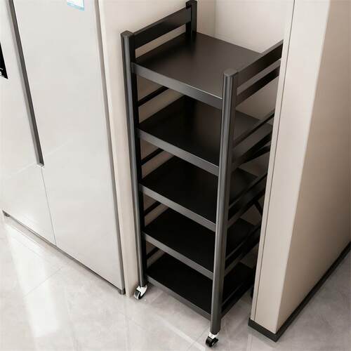 厨房置物架落地多层夹缝收纳架家用烤箱微波炉可折叠储物架子层架